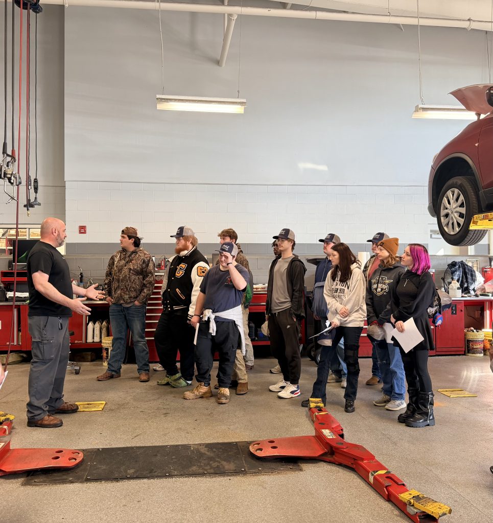 Automotive Career Tech students touring the Mitchell Nissan service department